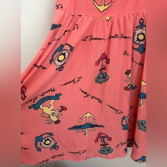 Nanette Lepore L'Amour Adventurer Retro Rock coral tattoo dress Y2K - Picture 7 of 12